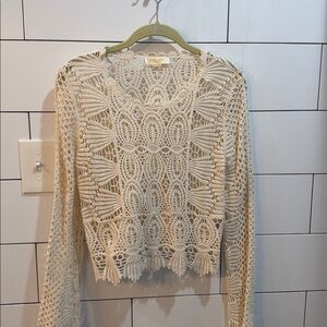 Rebellion Ivory Crochet Lace Top